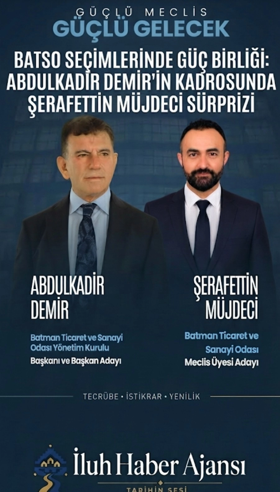 BATSO SEÇİMLERİNDE GÜÇ BİRLİĞİ: ABDULKADİR DEMİR’İN KADROSUNDA ŞERAFETTİN MÜJDECİ SÜRPRİZİ