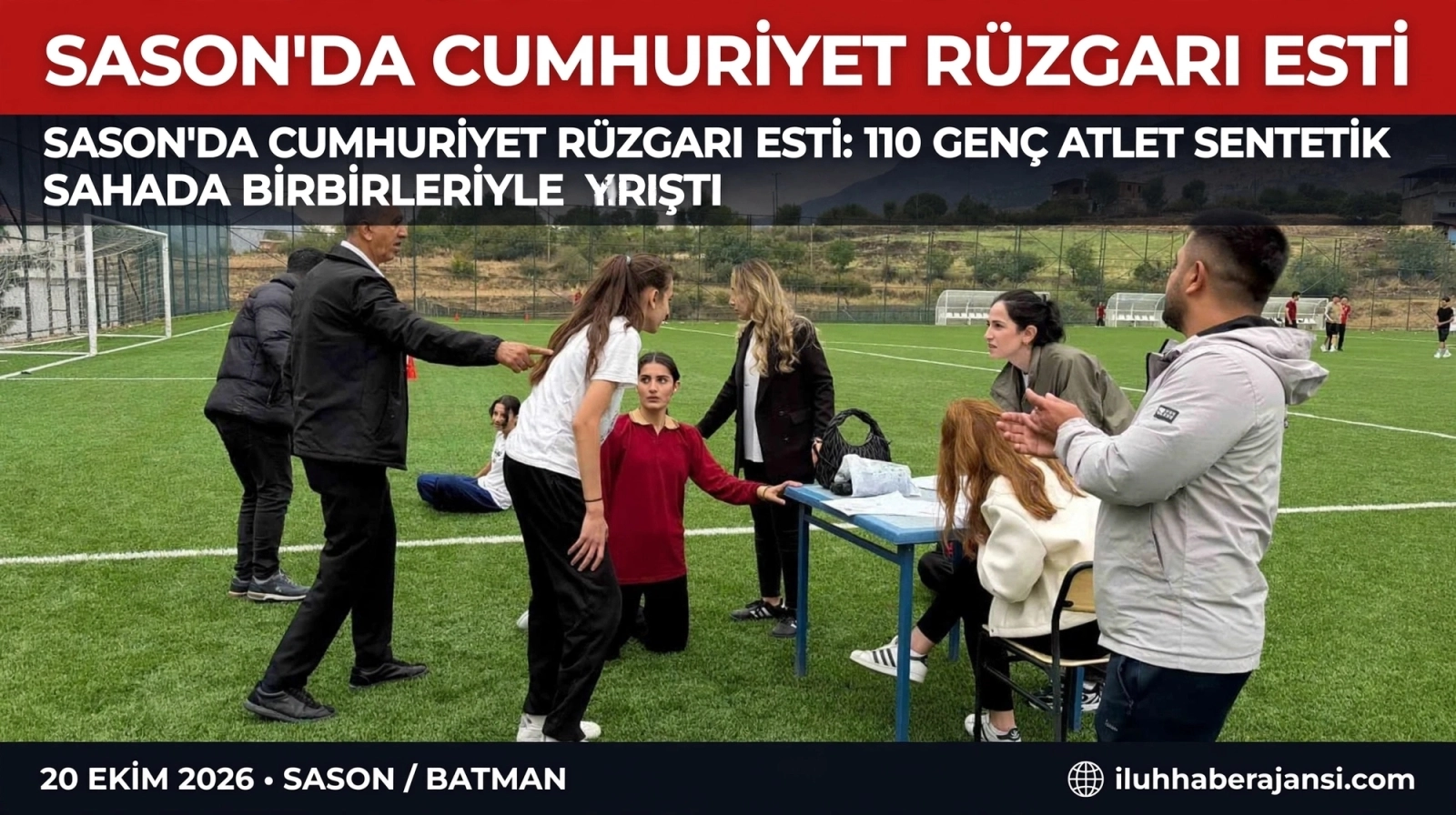 SASON’DA CUMHURİYET RÜZGARI ESTİ: 110 GENÇ ATLET SENTETİK SAHADA BİRBİRLERİYLE YARIŞTI