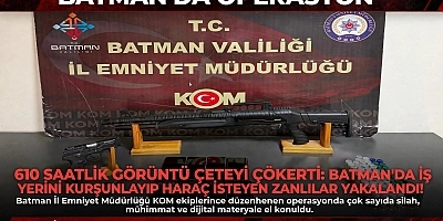 610 SAATLİK GÖRÜNTÜ ÇETEYİ ÇÖKERTTİ: BATMAN'DA İŞ YERİNİ KURŞUNLAYIP HARAÇ İSTEYEN ZANLILAR YAKALANDI!