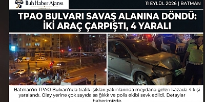 ​TPAO BULVARI SAVAŞ ALANINA DÖNDÜ: İKİ ARAÇ ÇARPIŞTI, 4 YARALI