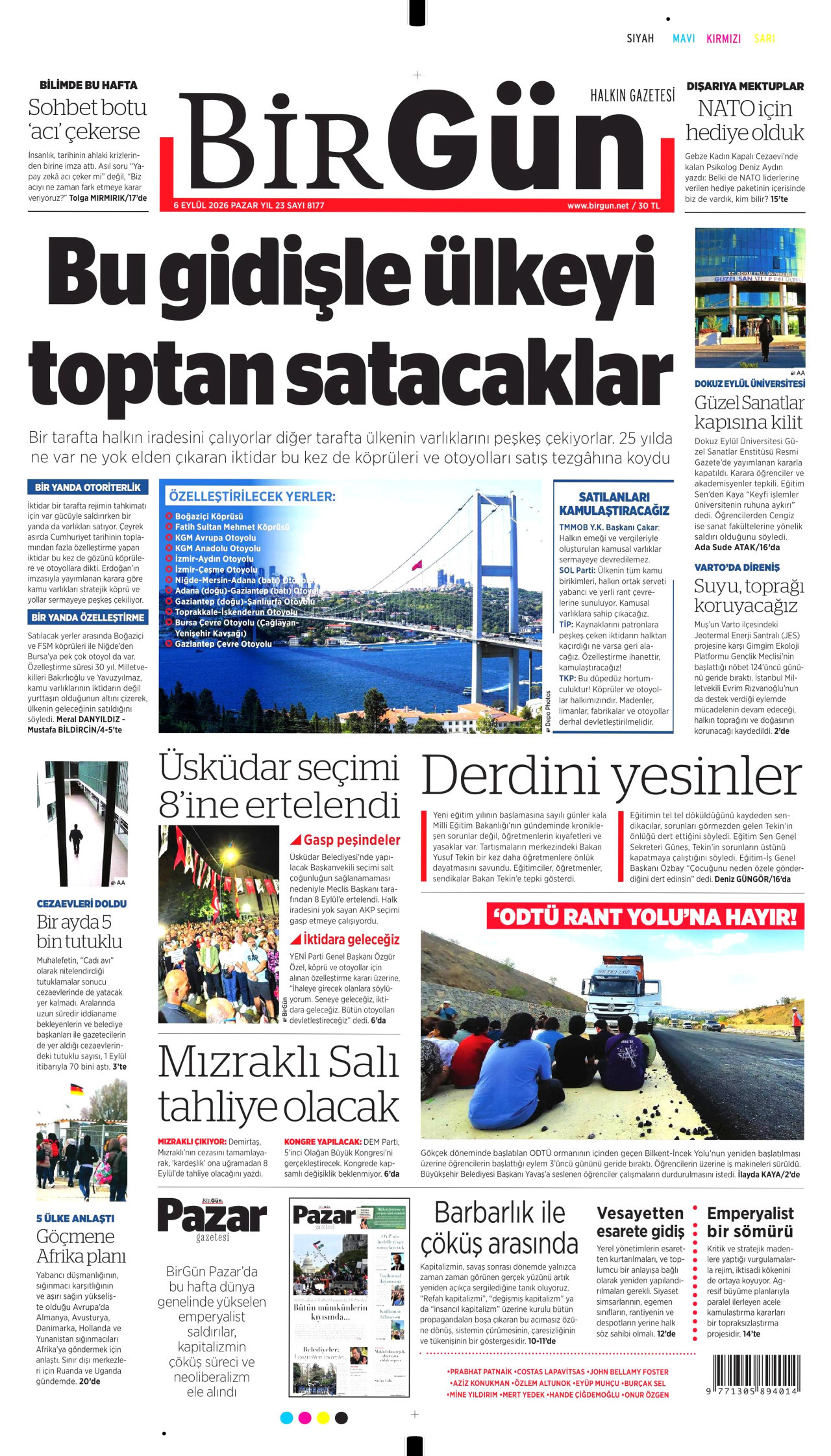 BirGün Gazetesi gazetesi manşeti